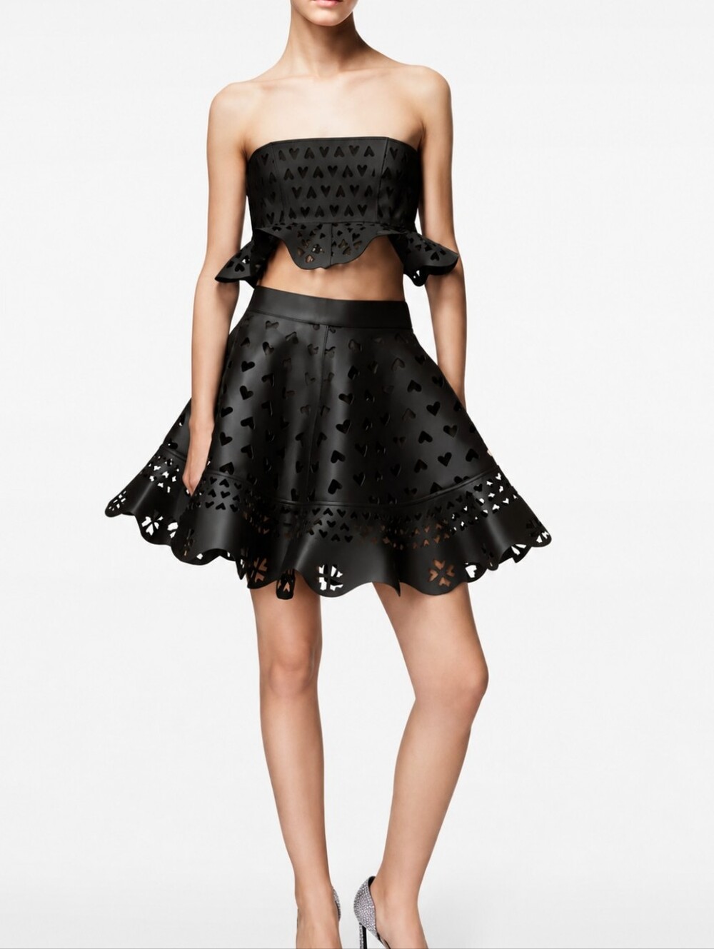 NEVER BEEN WORN!!!!AREA NYC Black Leather Skirt  Luxury Contemporary